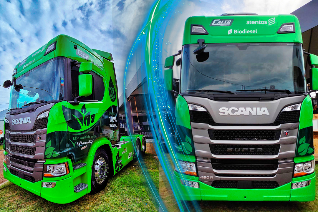 Brasdiesel e Scania apresentam veículo movido 100% a Biodiesel na EXPODIRETO 2024.