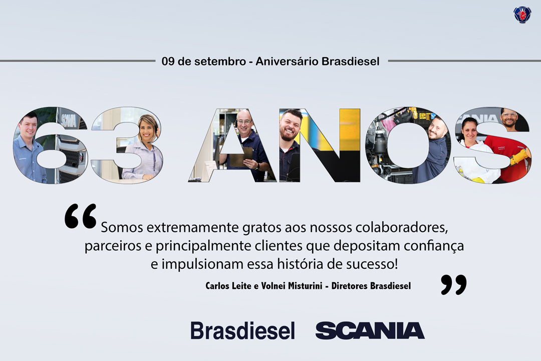 Brasdiesel comemora 63 anos de fundação.