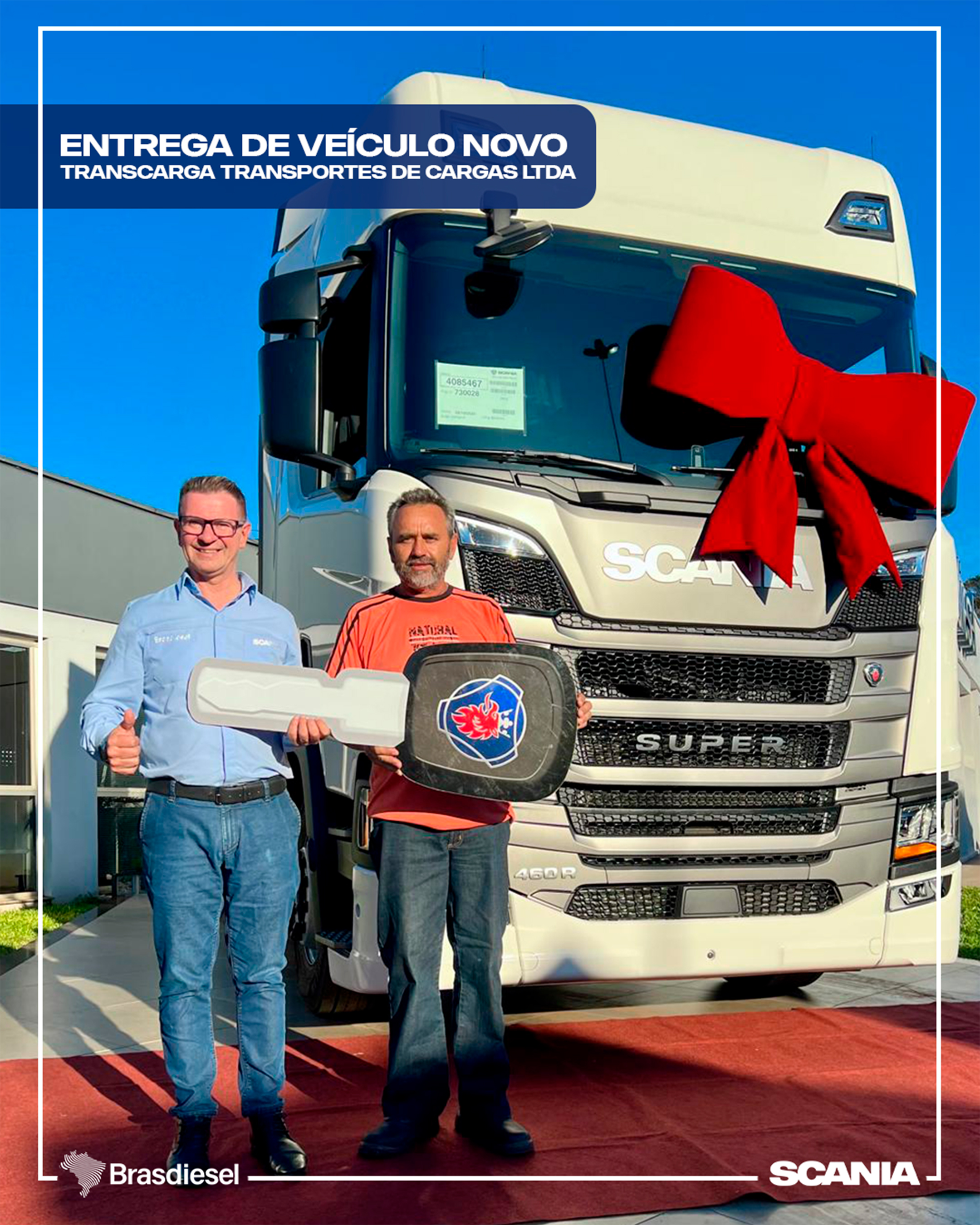 ENTREGA DE VEÍCULO - TRANSCARGA TRANSPORTES DE CARGAS LTDA