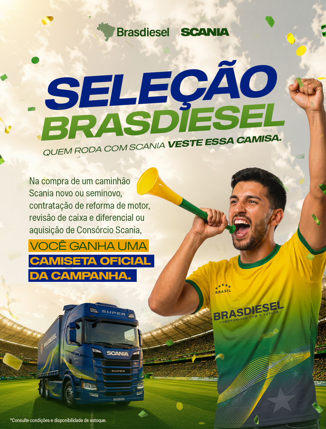 Brasdiesel lança campanha “Seleção Brasdiesel — Quem roda com Scania veste essa camisa”