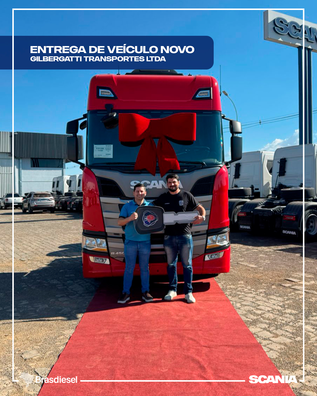 entrega de veículo - GILBERGATTI TRANSPORTES LTDA