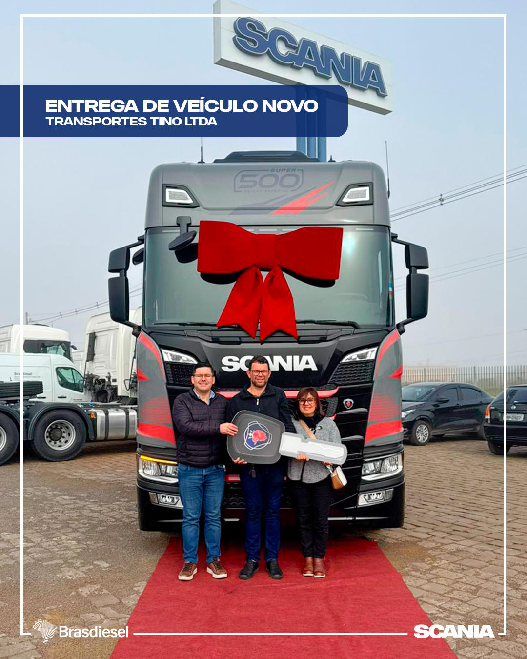 entrega de veículo - Transportes Tino Ltda