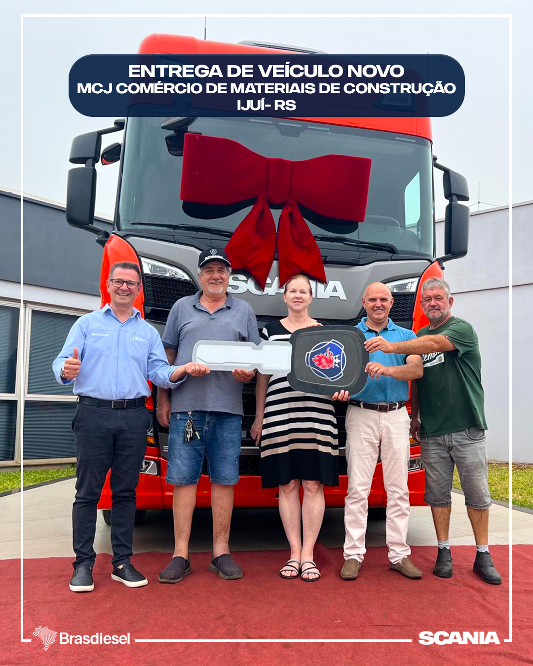 ENTREGA DE VEÍCULO - MCJ COMÉRCIO DE MATERIAIS DE CONSTRUÇÃO LTDA