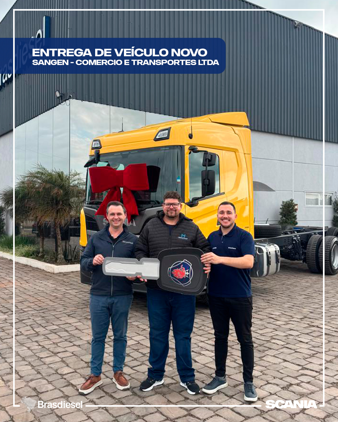 entrega de veículo - SANGEN - COMéRCIO E TRANSPORTES LTDA